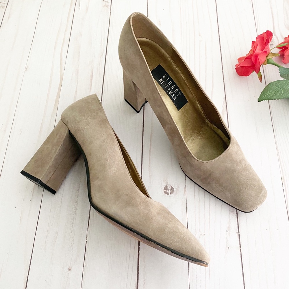 Stuart Weitzman Suede Block Heels Size 9.5